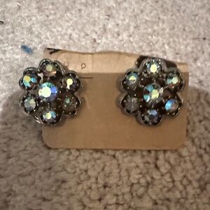 Source Unknown Iridescent Floral Earrings